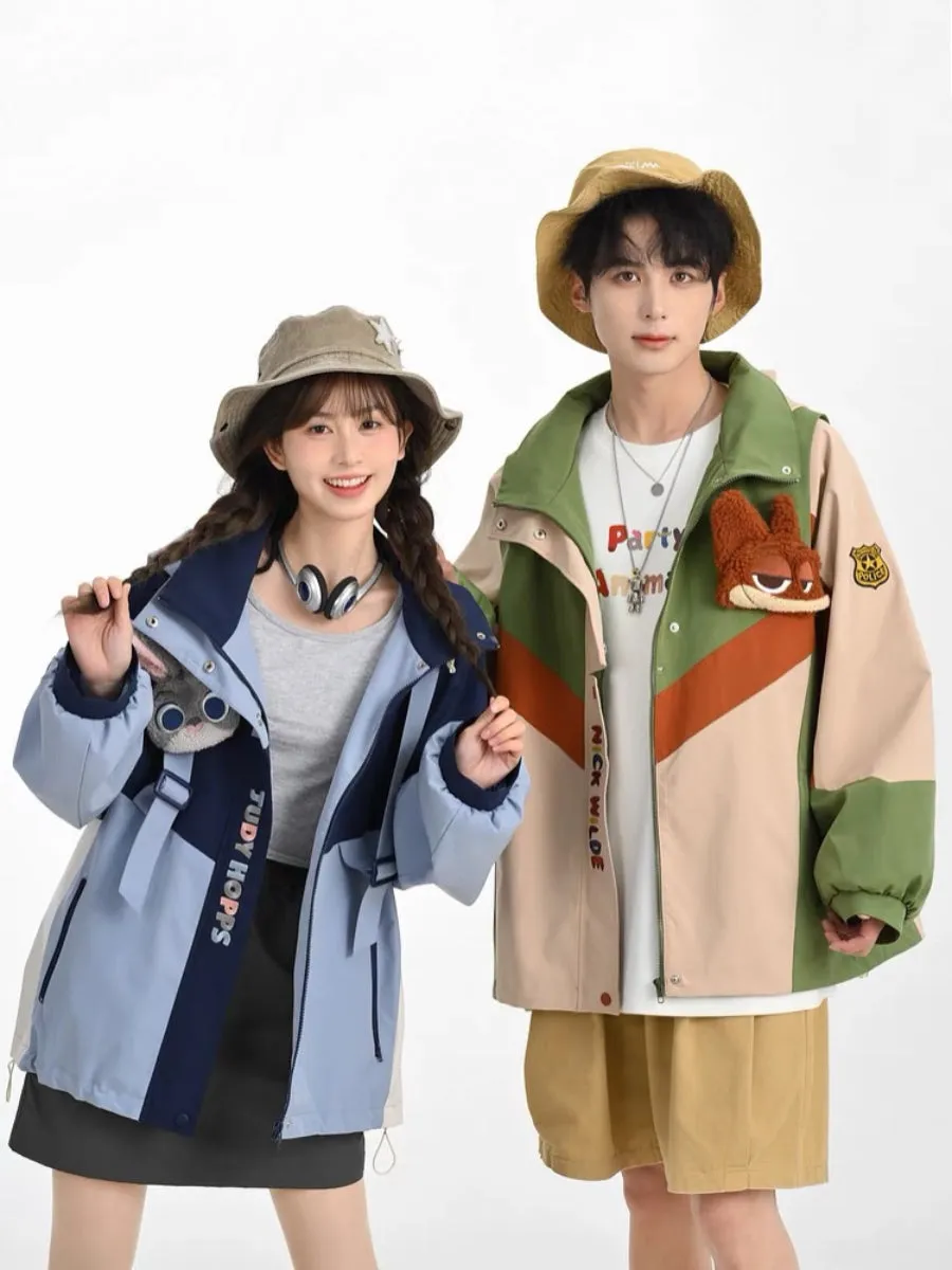 Judy & Nick Couple Camping Windbreaker Jackets