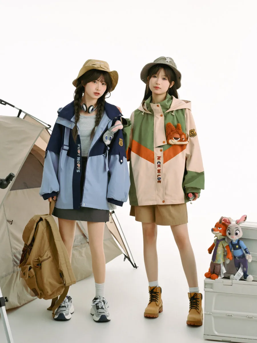Judy & Nick Couple Camping Windbreaker Jackets