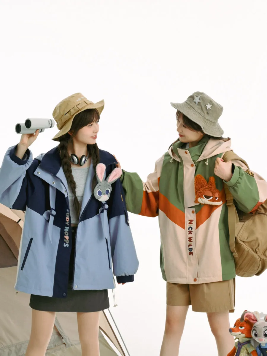 Judy & Nick Couple Camping Windbreaker Jackets