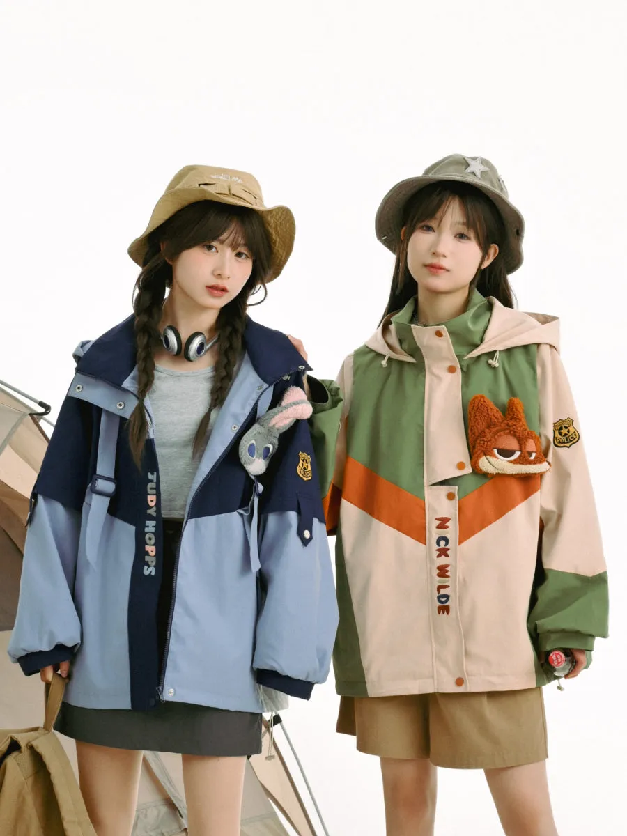 Judy & Nick Couple Camping Windbreaker Jackets