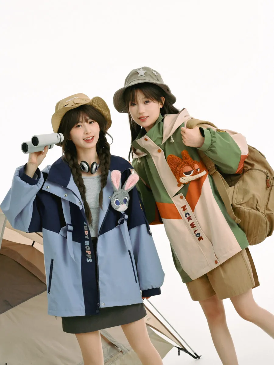 Judy & Nick Couple Camping Windbreaker Jackets