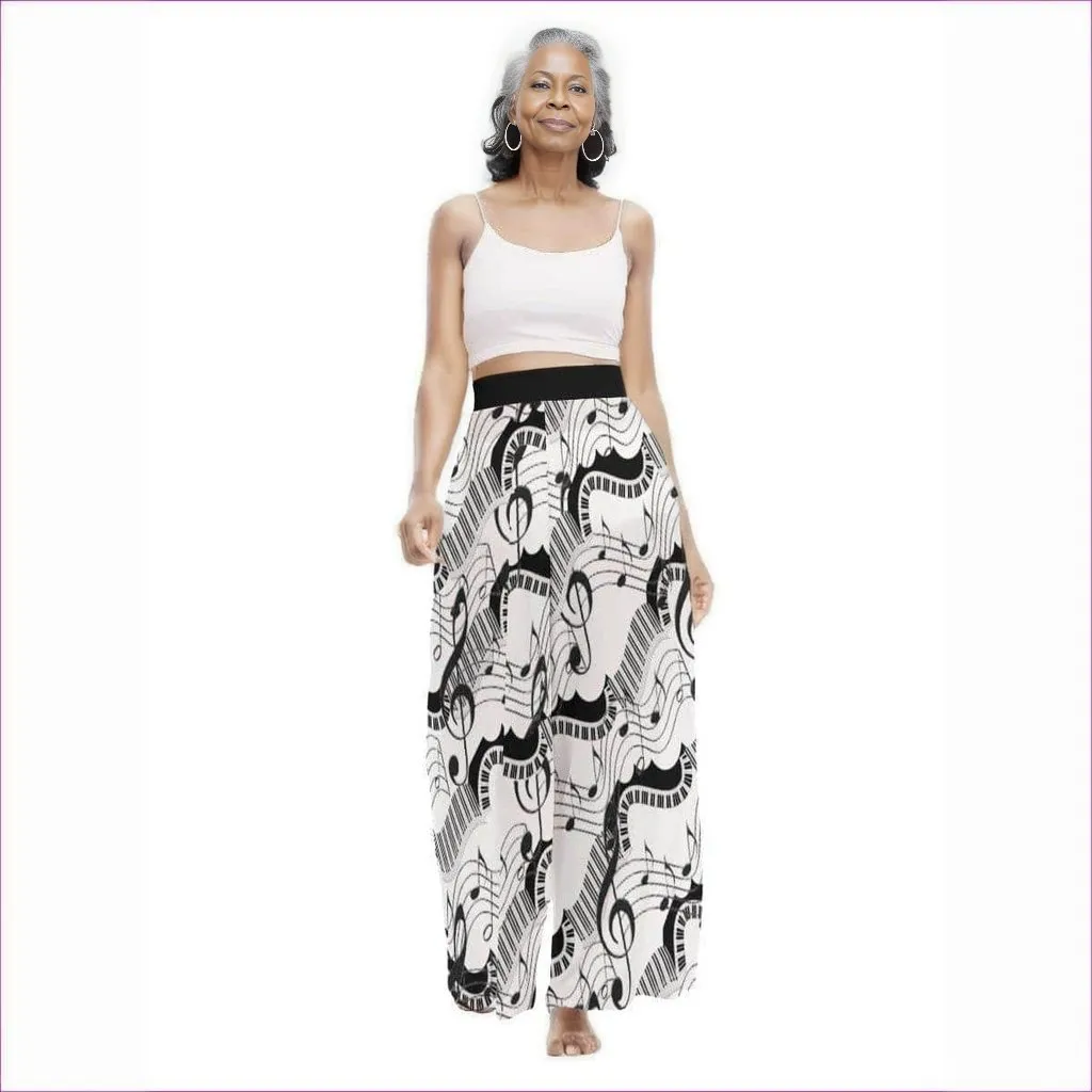 Keys Womens High Waist Wide Leg Trousers (Gaucho Pants)