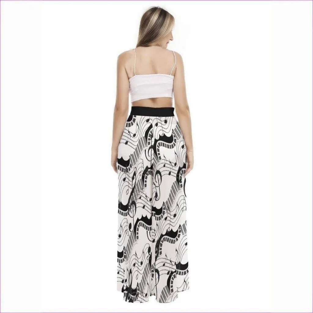Keys Womens High Waist Wide Leg Trousers (Gaucho Pants)