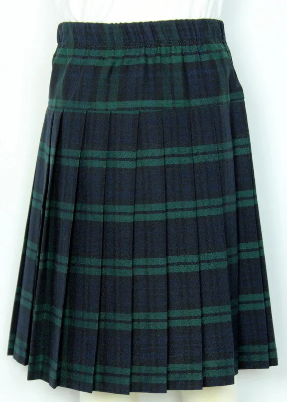 Kids Yoke Elastic Pleated Skirt Plaid #111-1