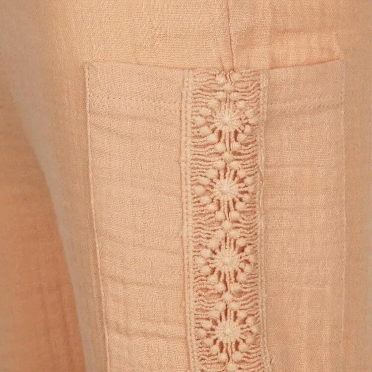 Koko Noko Girls Peach Wide Leg Trousers
