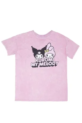 Kuromi My Melody Graphic Relaxed Tee