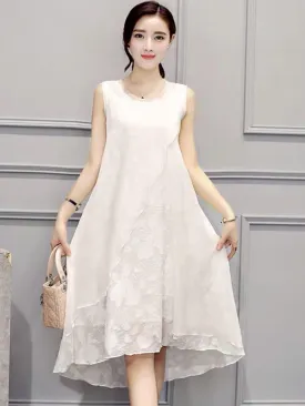 Layered A-Line Silk Dress