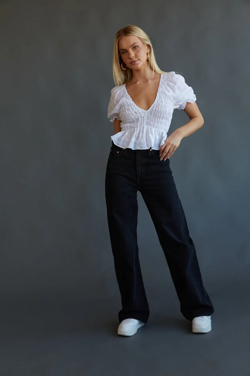 Levi's Ribcage Wide Leg Jeans Rosie Posie