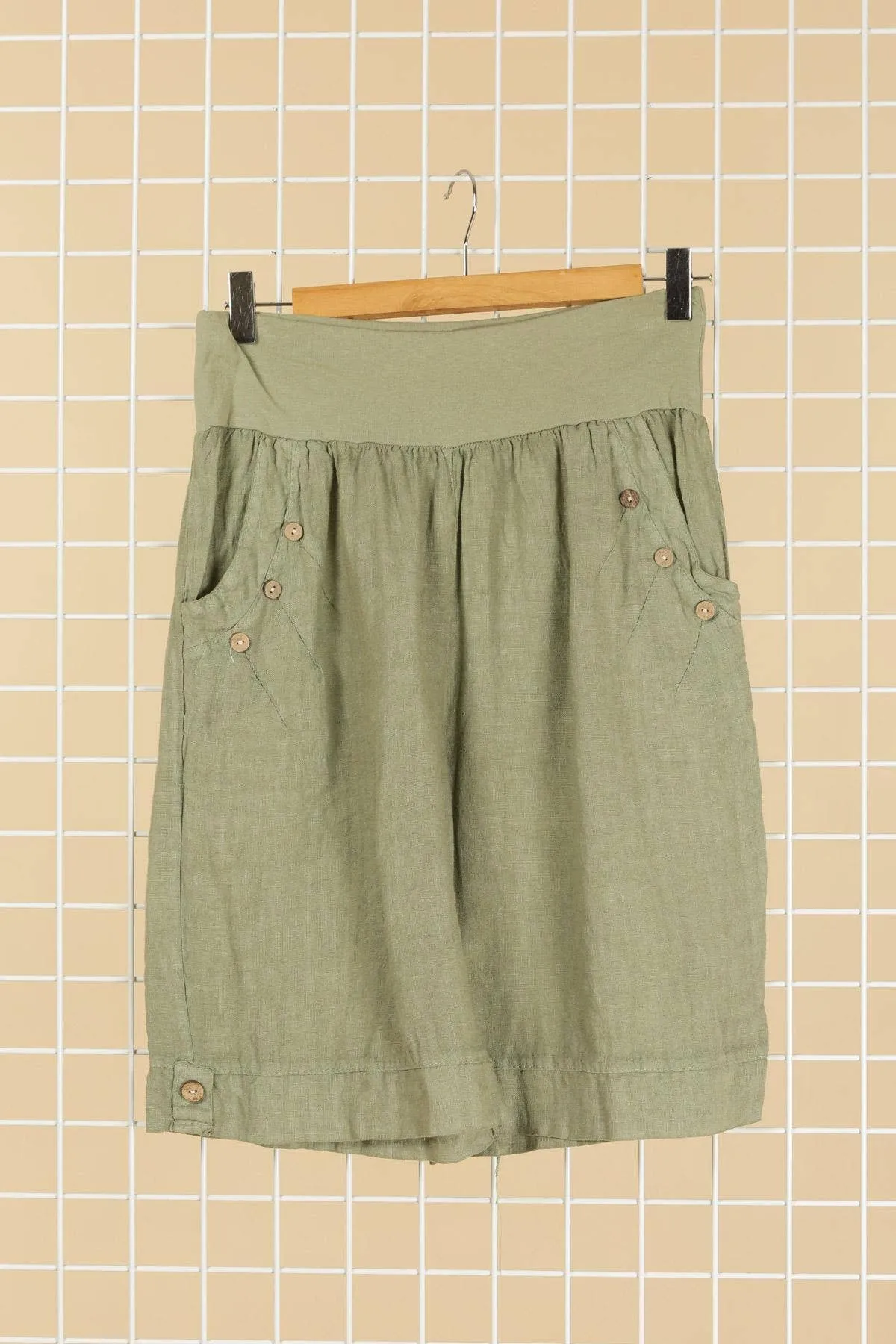 LINEN CAPRI PANTS