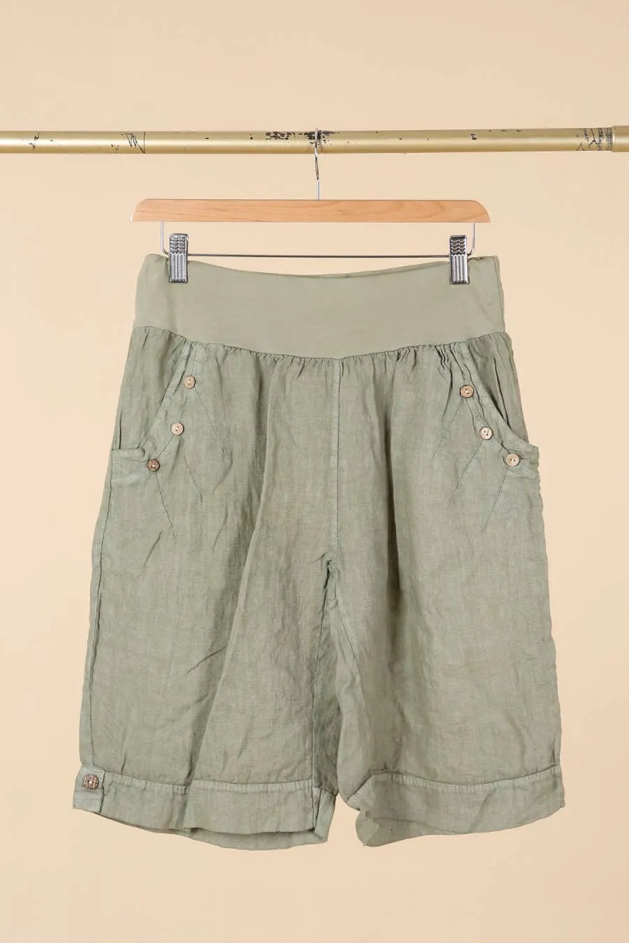 LINEN CAPRI PANTS