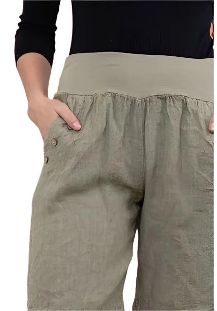 LINEN CAPRI PANTS