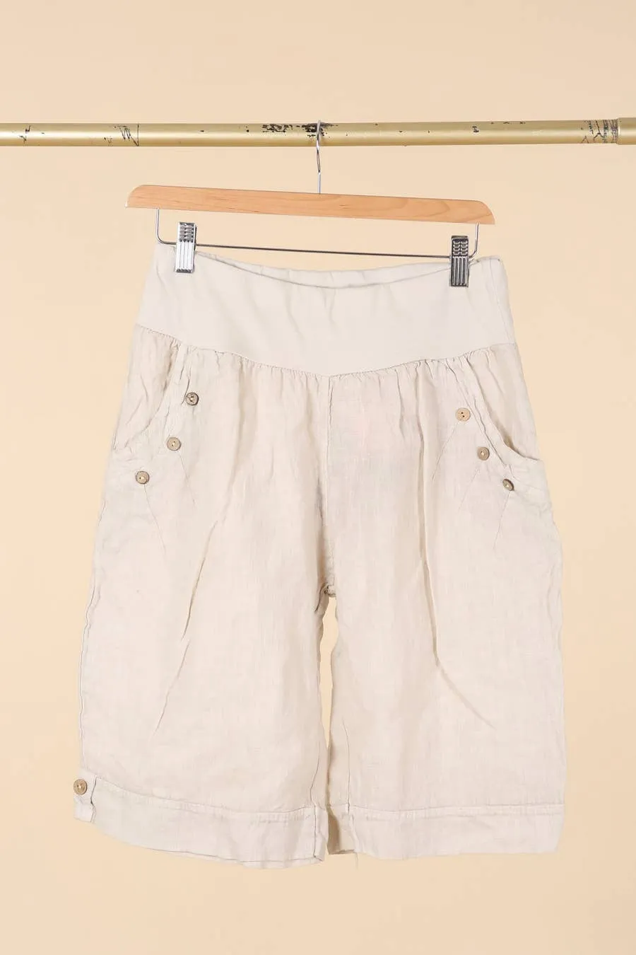 LINEN CAPRI PANTS