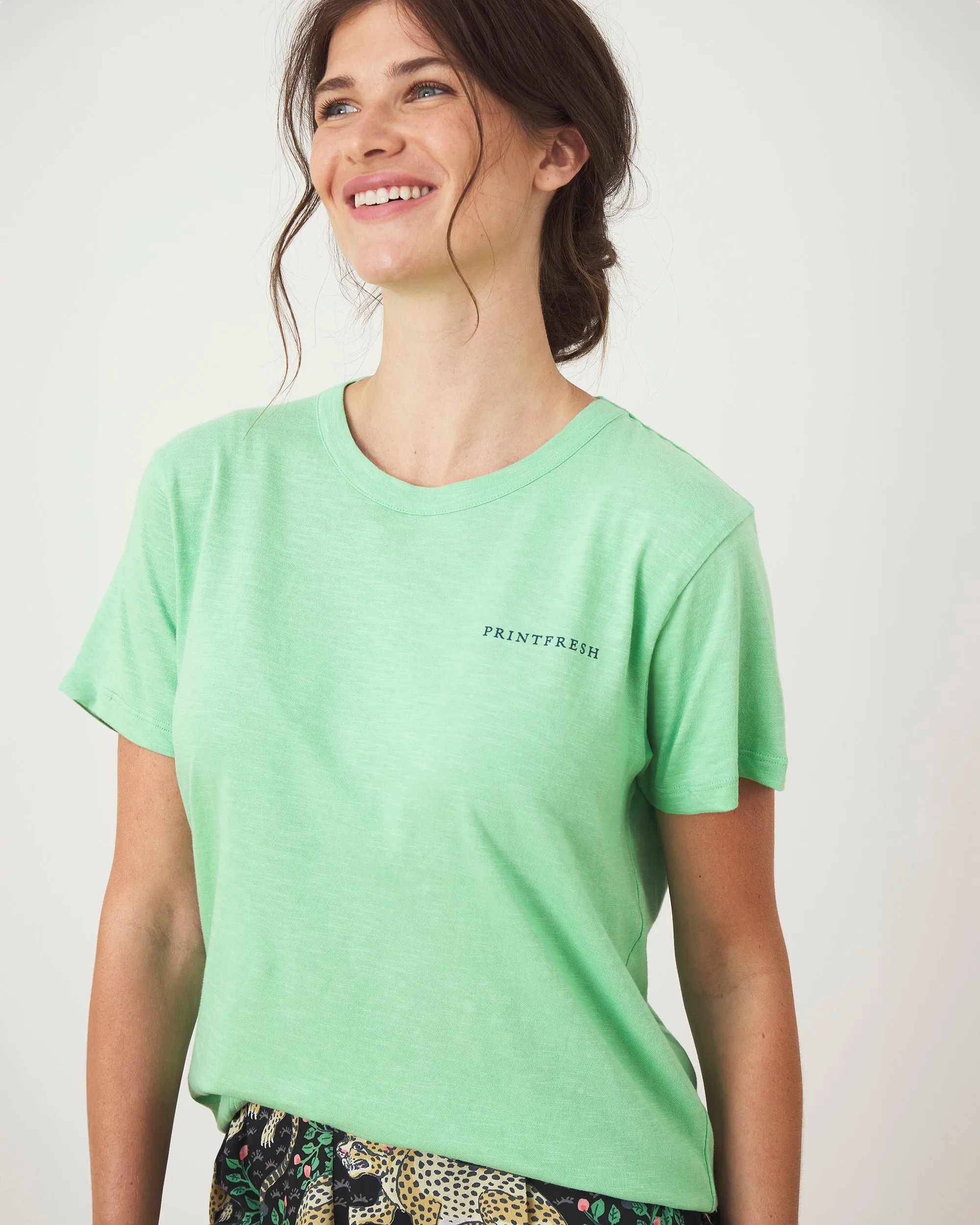 Live On The Bright Side - Oversized Graphic Tee - Avocado