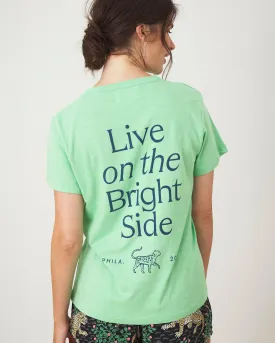 Live On The Bright Side - Oversized Graphic Tee - Avocado
