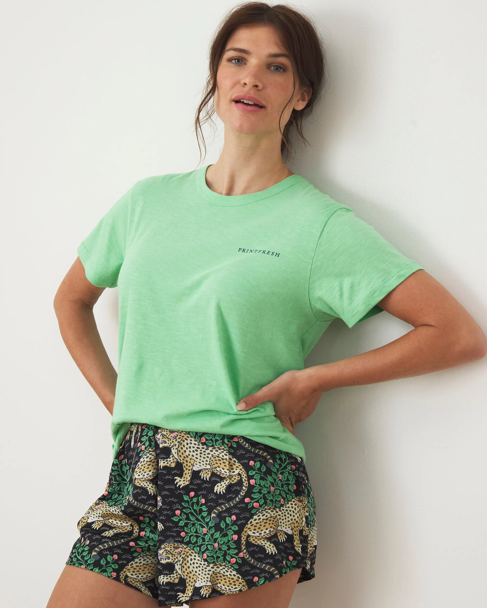 Live On The Bright Side - Oversized Graphic Tee - Avocado