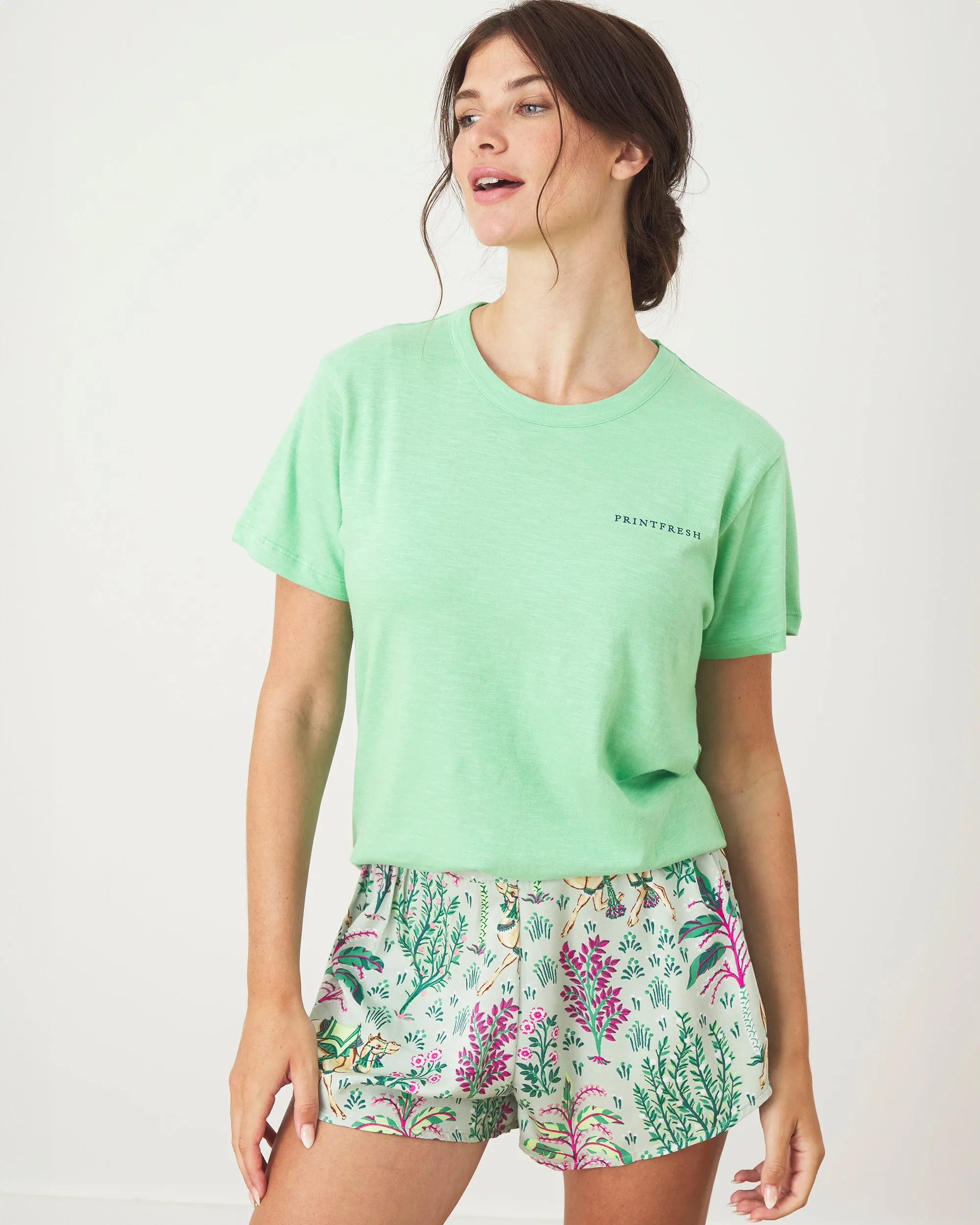 Live On The Bright Side - Oversized Graphic Tee - Avocado