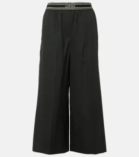 Loewe wool cropped wide leg trousers, gray