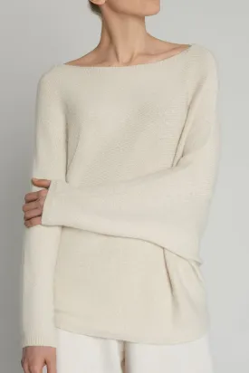 L/S ASYMMETRICAL DRAPE SWEATER