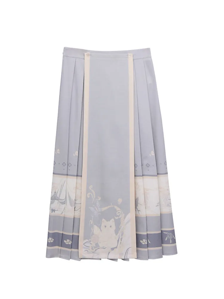 Lunar Cat Blouse, Midi Skirt & Dress