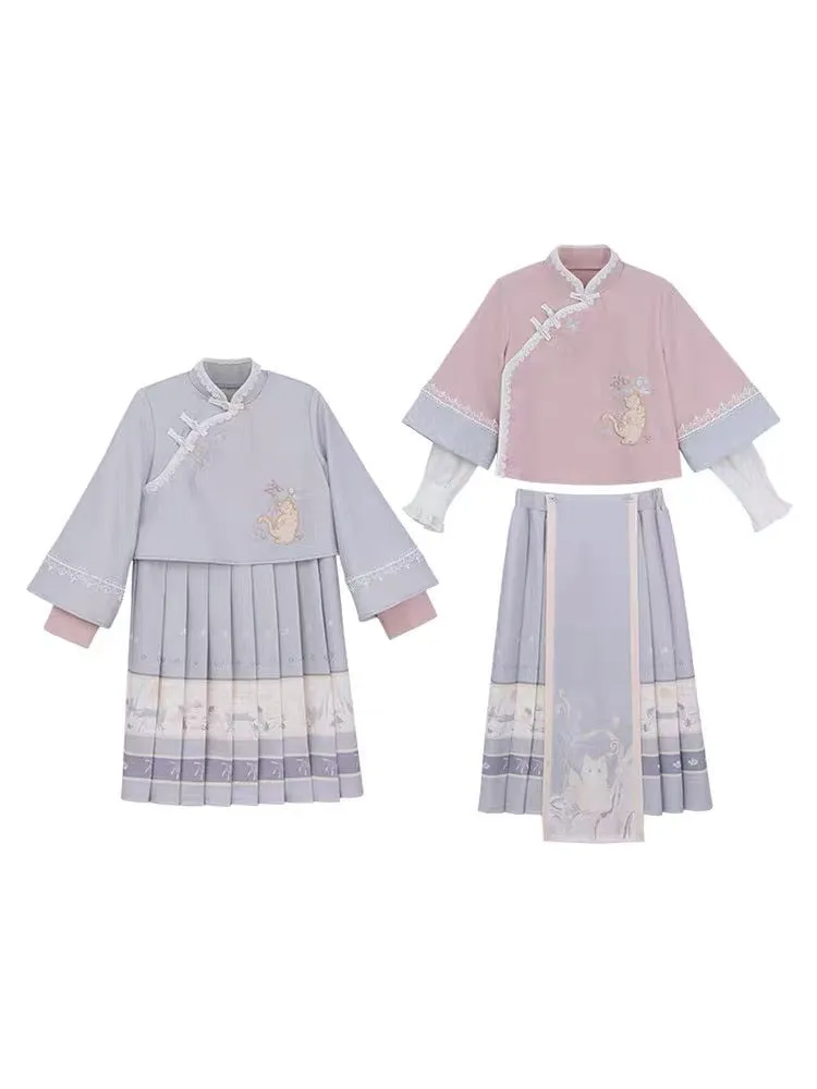 Lunar Cat Blouse, Midi Skirt & Dress