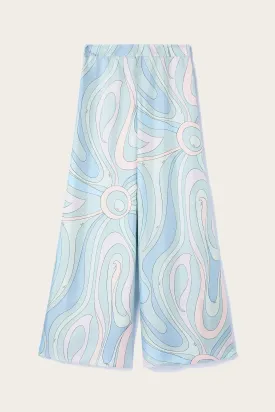 Marmo-Print Silk-Twill Trousers