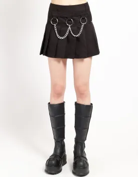 MARY CHAIN PLEATED SKIRT BLACK