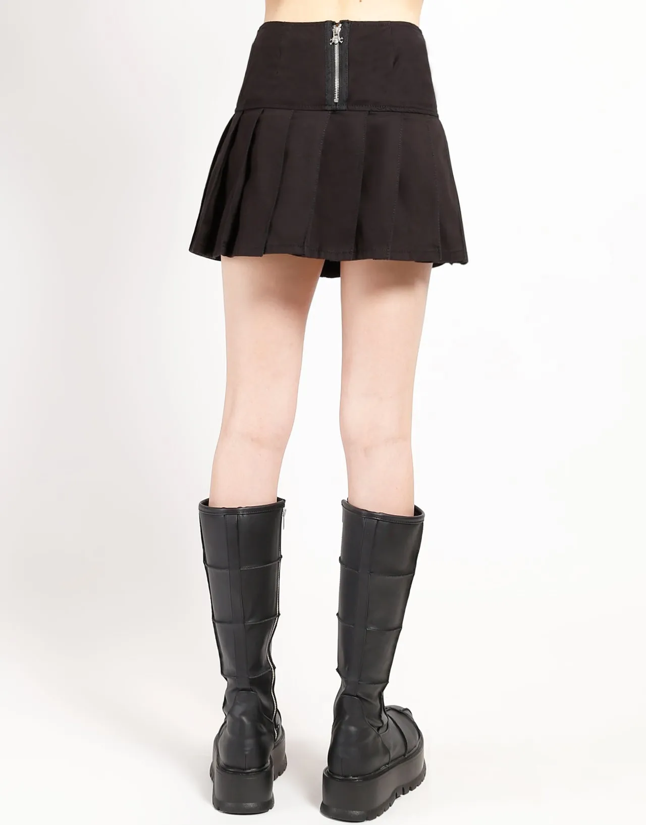 MARY CHAIN PLEATED SKIRT BLACK