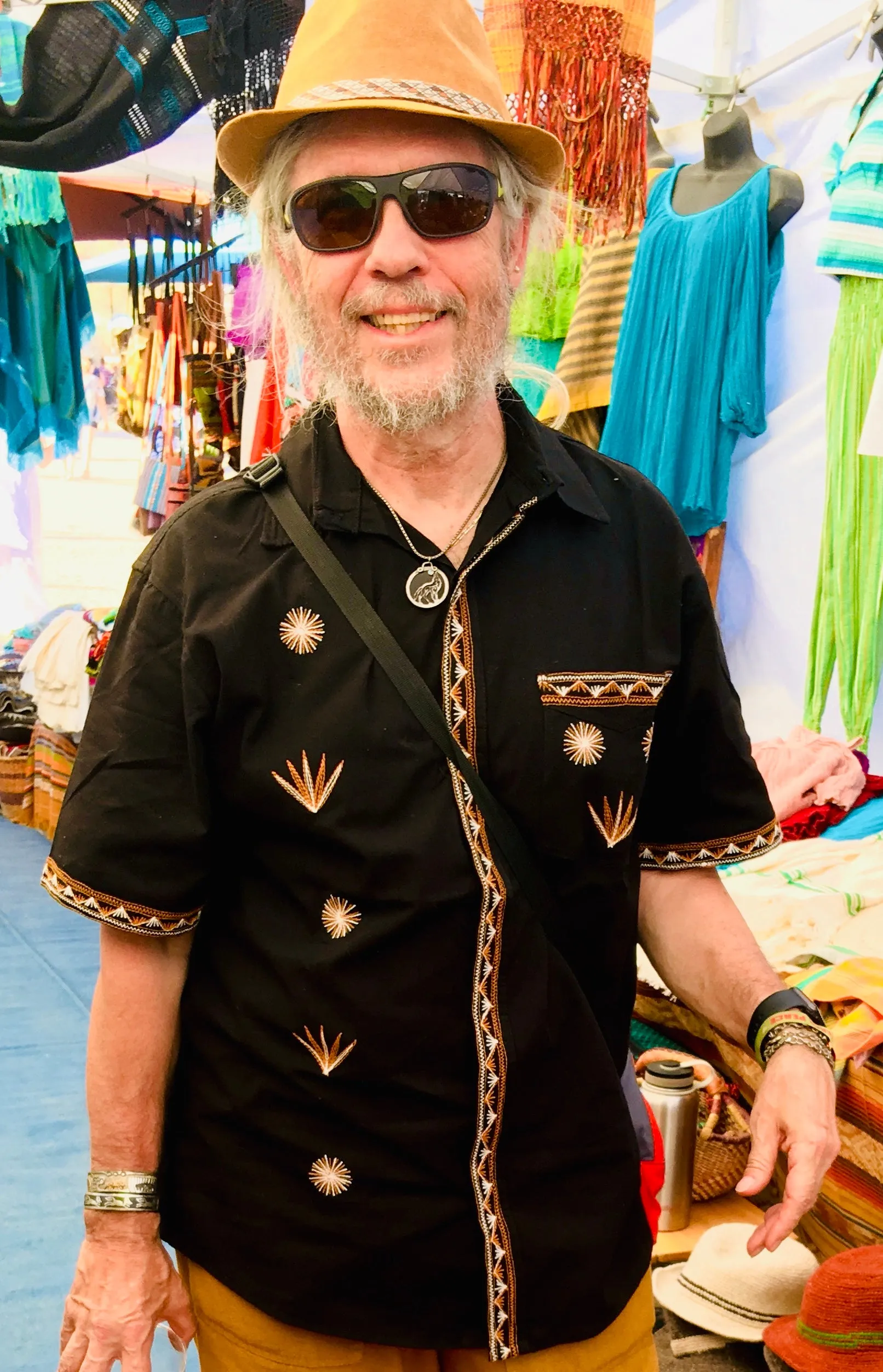 Mezcal Black Mens Button Up Embroidered Shirt