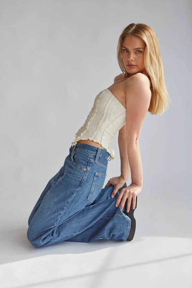 Monica Strapless Smocked Asymmetrical Tube Top