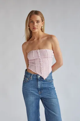Monica Strapless Smocked Asymmetrical Tube Top