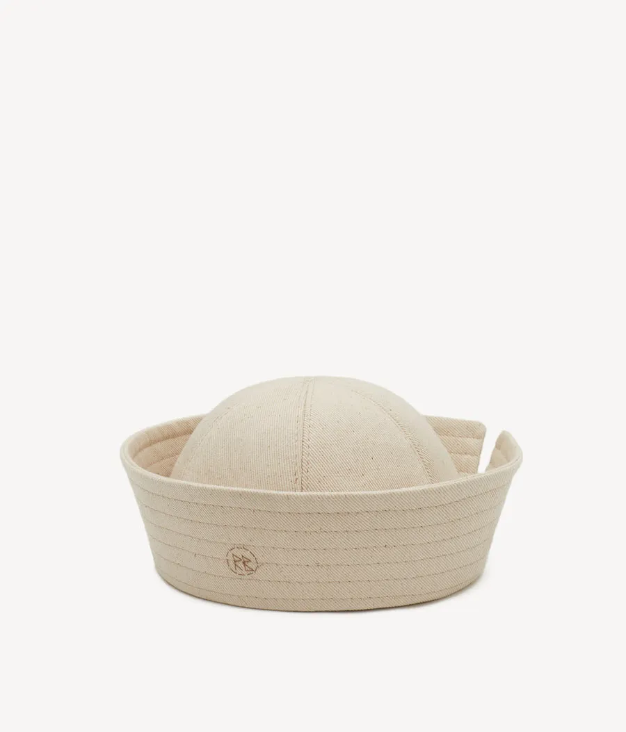 Monogram-embroidered Sailor Hat