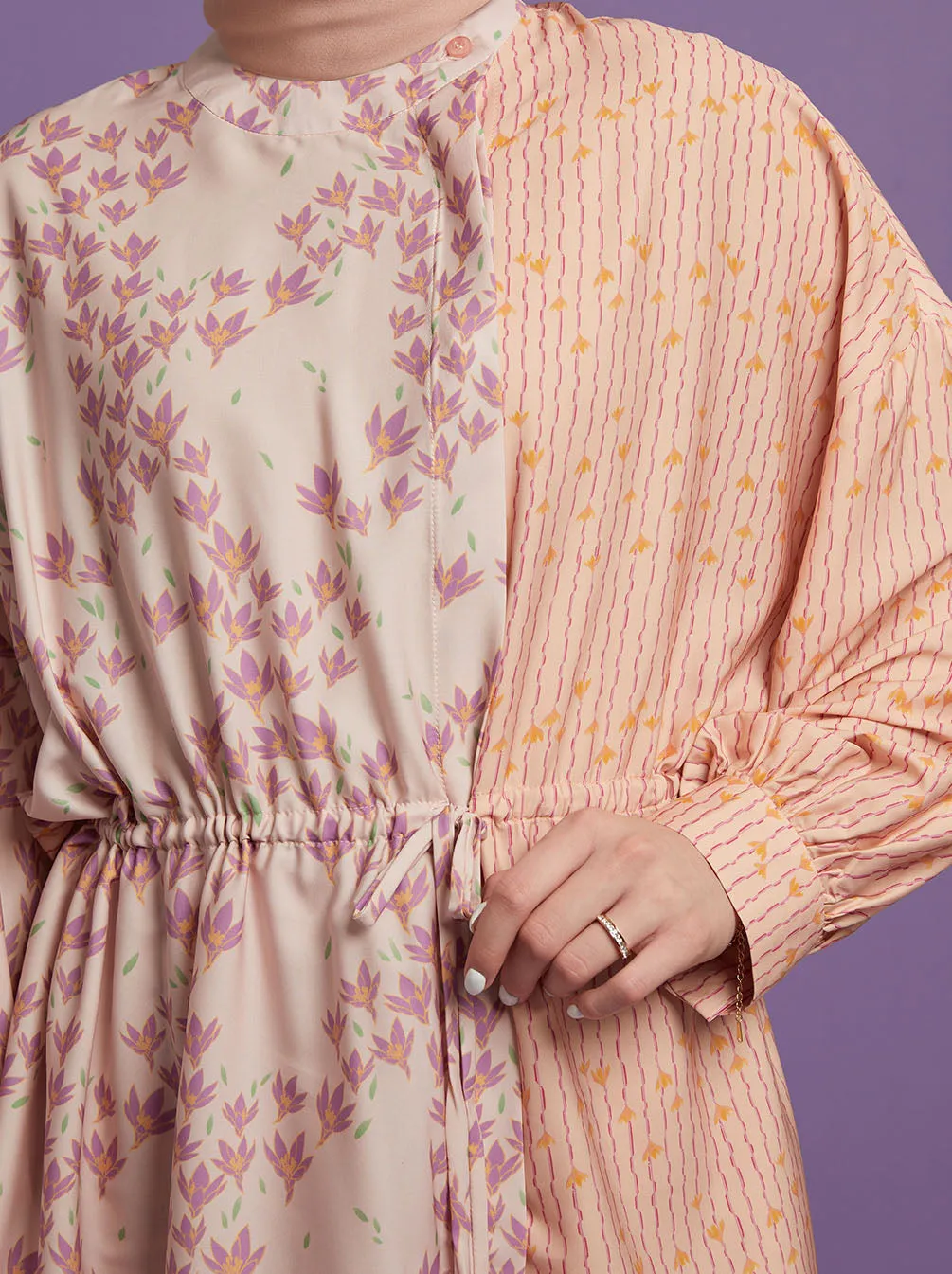 NAIRA ASYMMETRICAL TOP PEACH PINK
