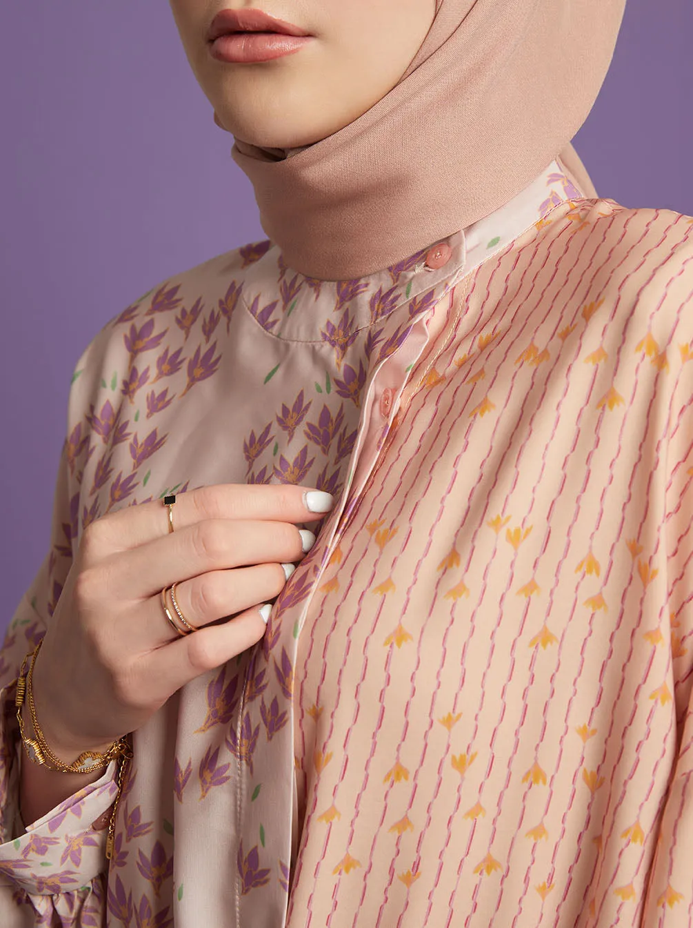 NAIRA ASYMMETRICAL TOP PEACH PINK