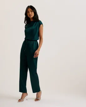 Dark Green Natori Satin Slim Fit Joggers