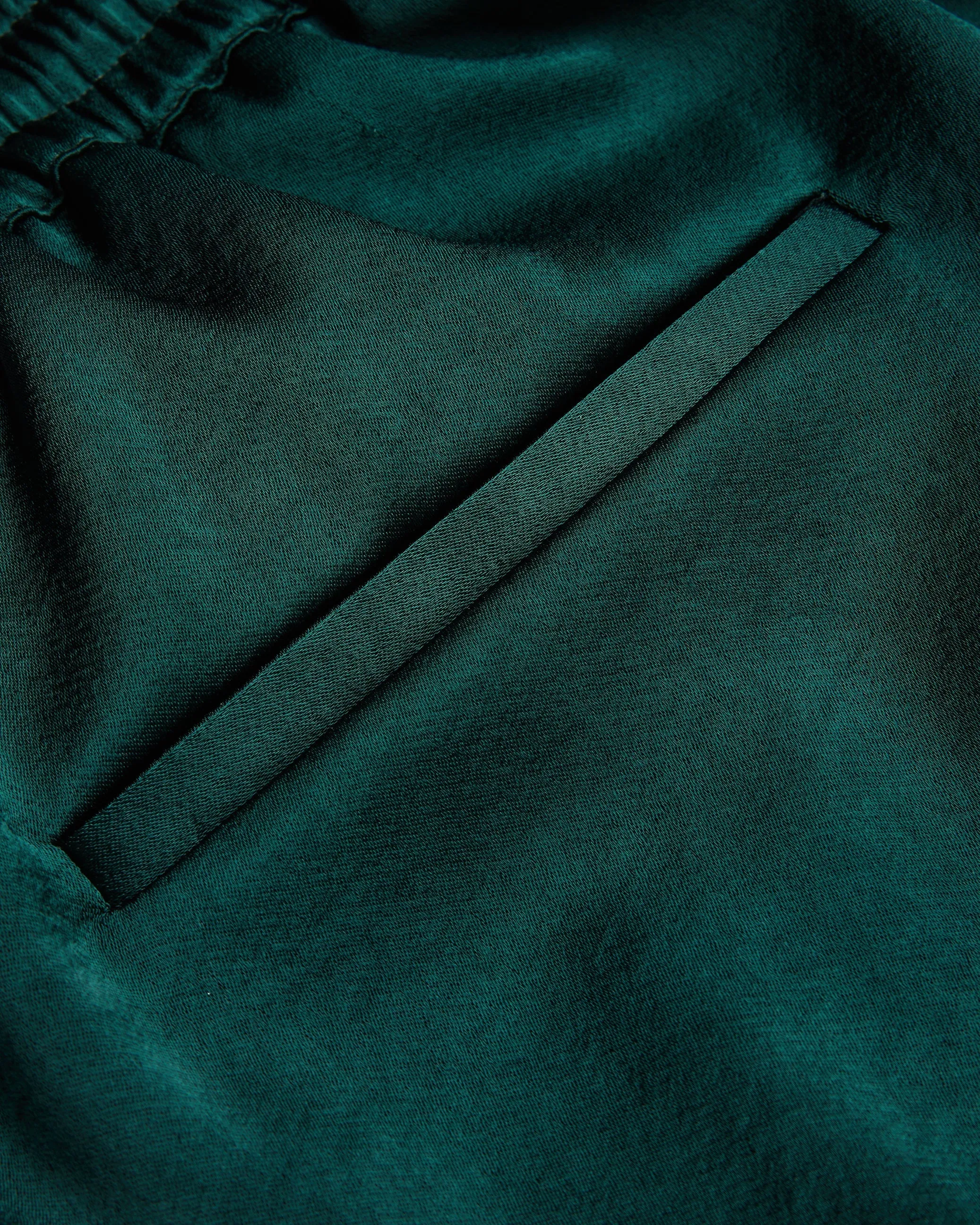 Dark Green Natori Satin Slim Fit Joggers