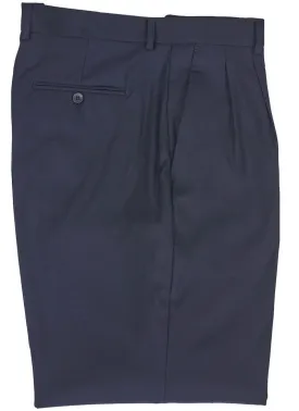 Navy Peated Wide Fit Pants