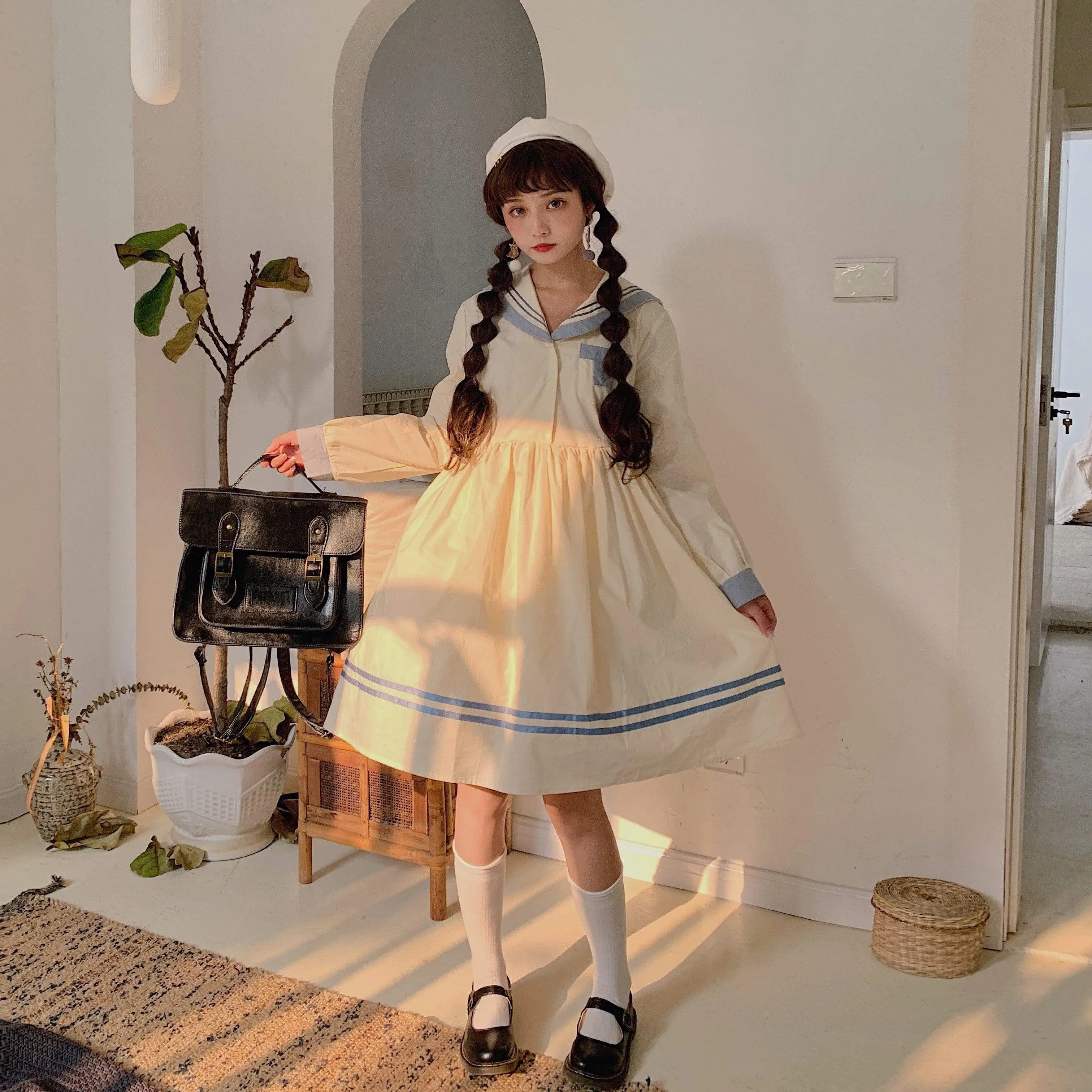 Navy Style A-line Dress