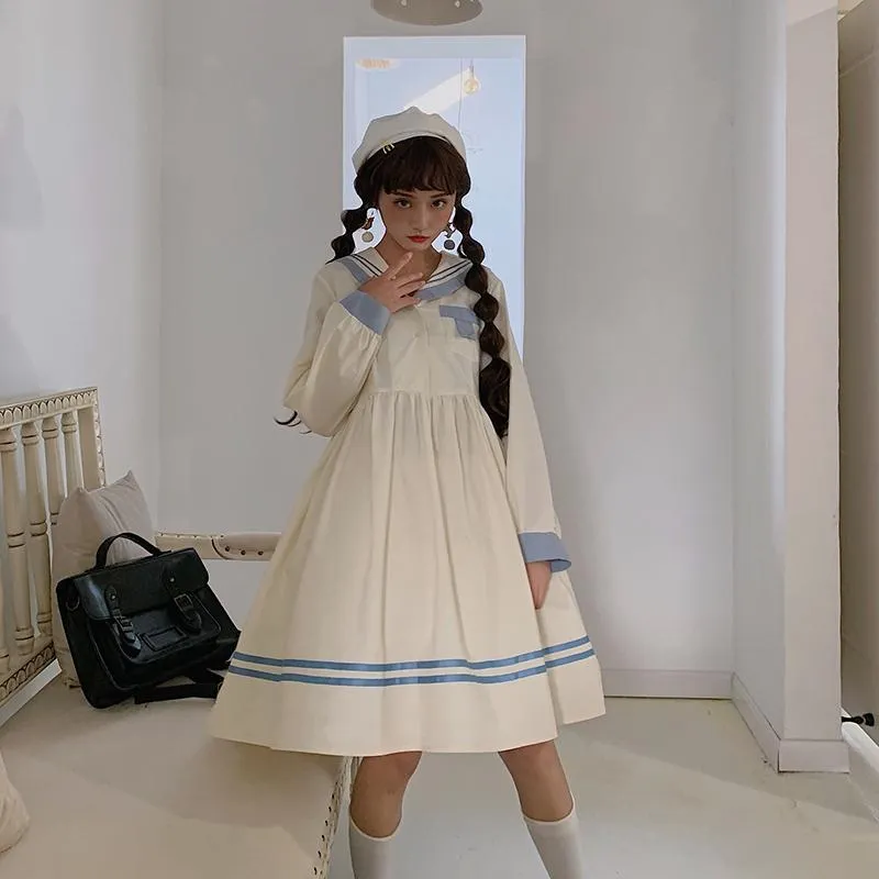 Navy Style A-line Dress