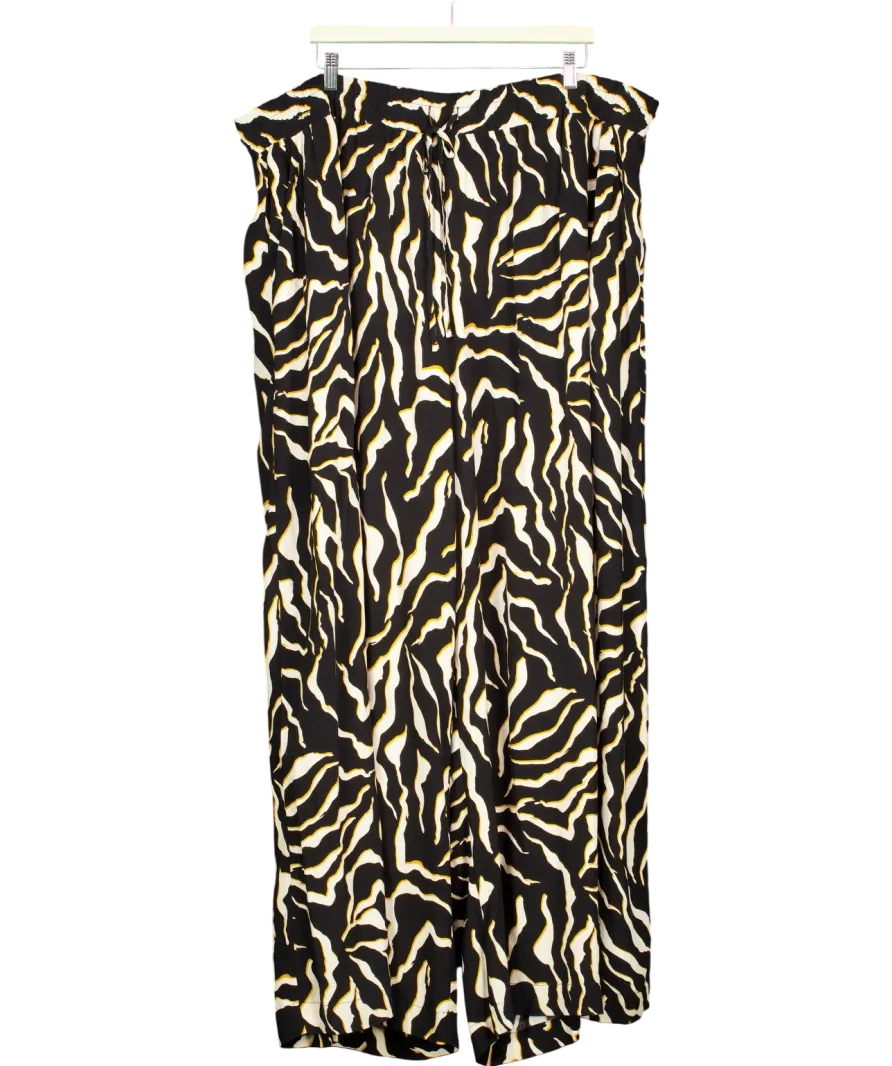 Nobody's Child Black Melody Animal Print Wide Leg Draw String Trousers UK 24