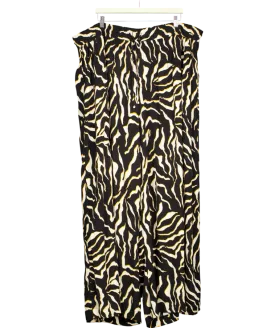 Nobody's Child Black Melody Animal Print Wide Leg Draw String Trousers UK 24