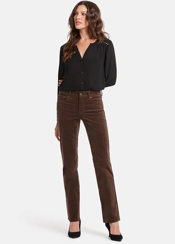 Sure! Heres an optimized title for the product:

NYDJ Womens Corduroy Marilyn Straight Pants in Rich Coffee Bean Color - Comfort & Style