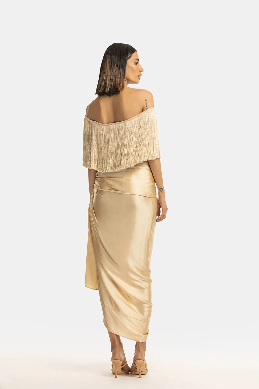 Off Shoulder Fringe Top
