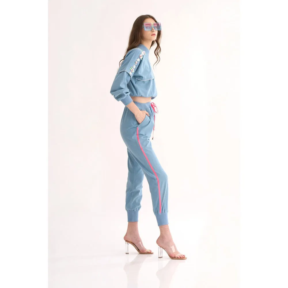 Our Love Denim Joggers with Elasticated Hem & Waist, Neon Twill Tape Drawstring
