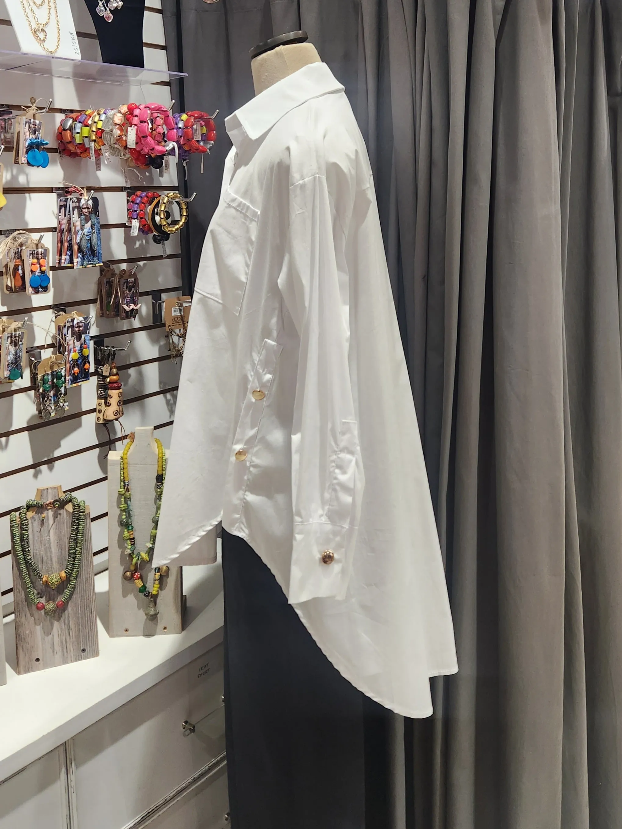 Paolo Tricot, SD21628 Tunic Shirt with Buttons White