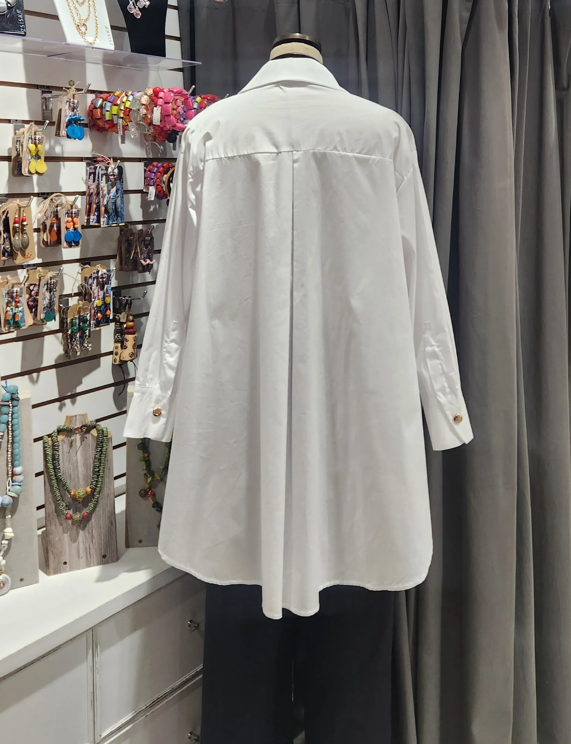 Paolo Tricot, SD21628 Tunic Shirt with Buttons White