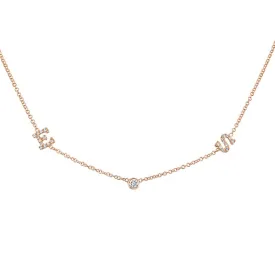 Pave Diamond Initial with Bezel Diamond