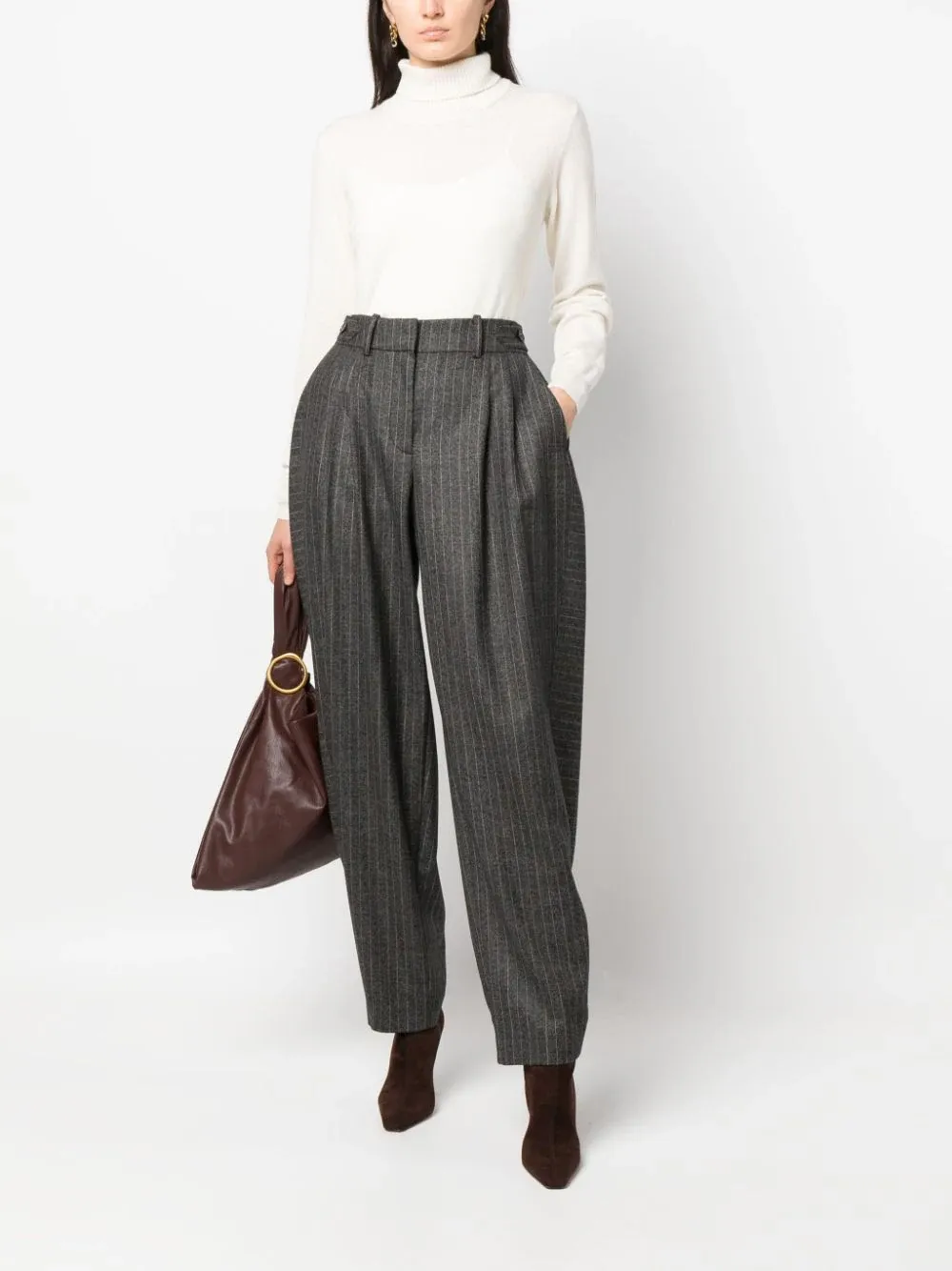 Pleated Wide Leg Trousers