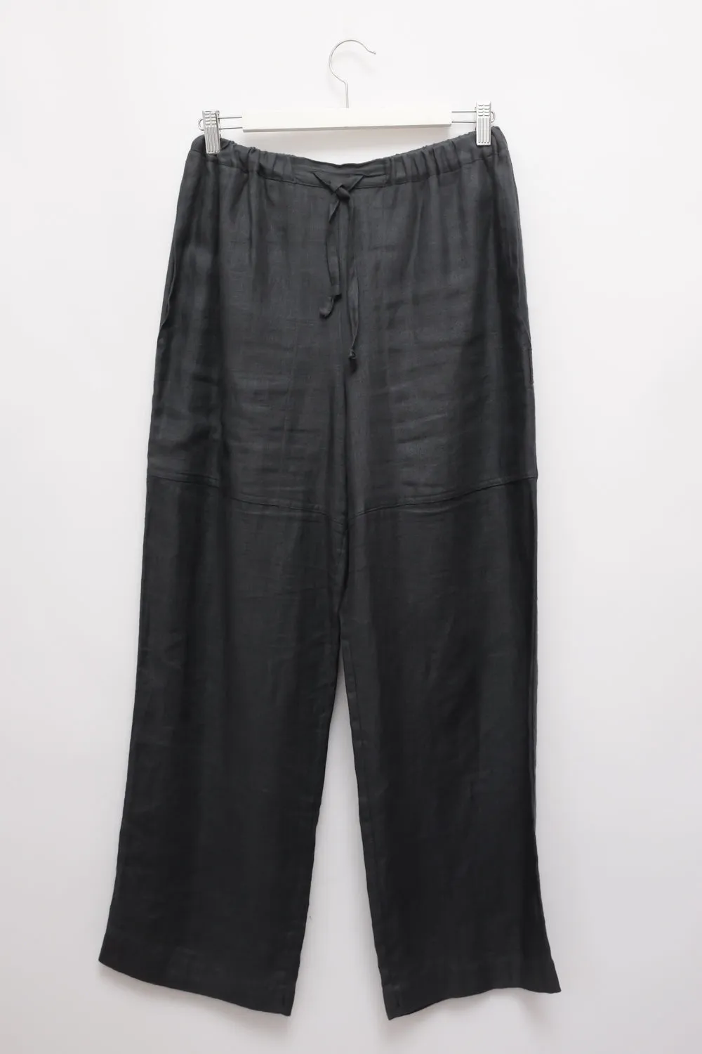 PURE LINEN WIDE LEG DRAWSTRING TROUSERS