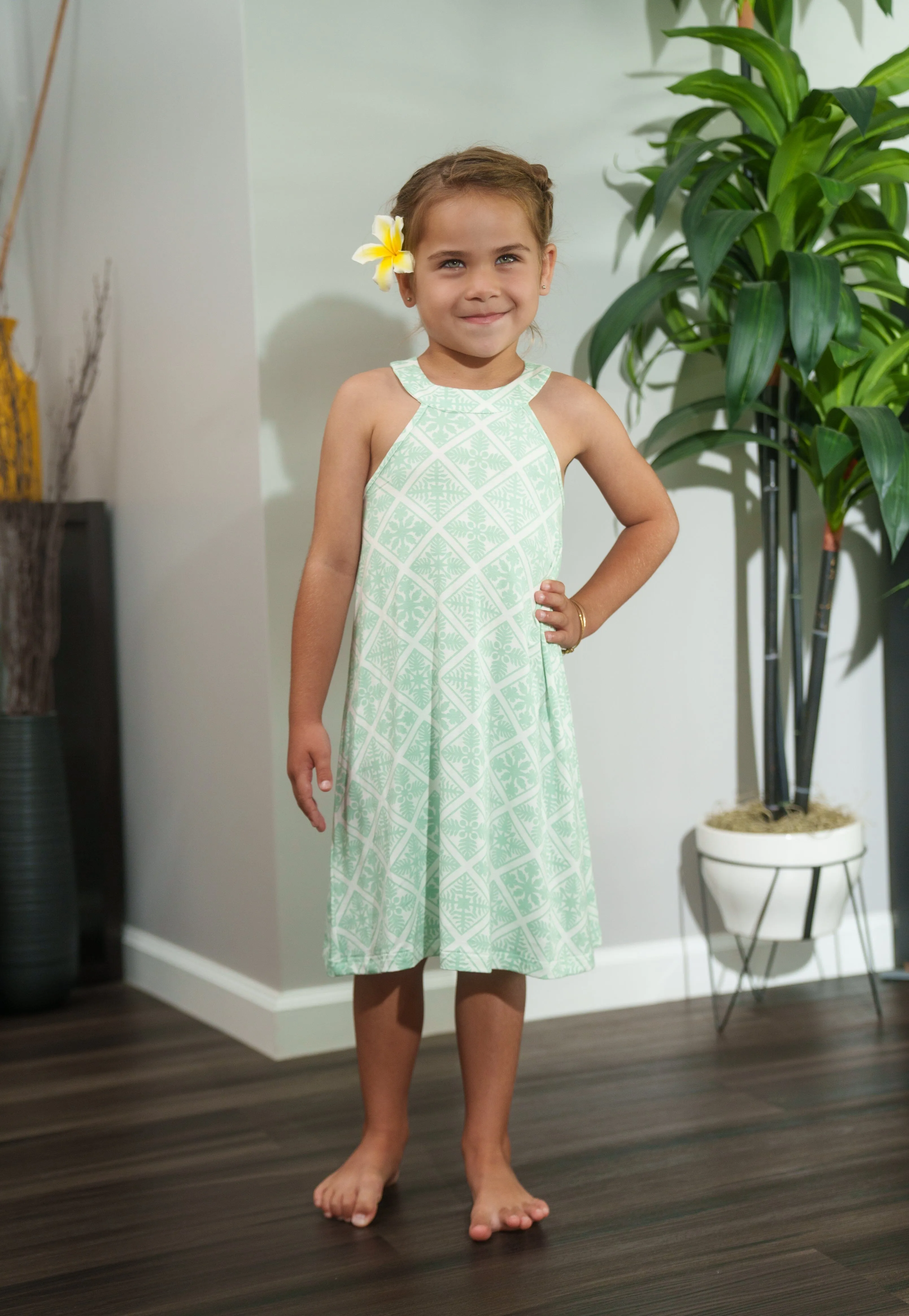 QUILT KEIKI SAGE A-LINE DRESS