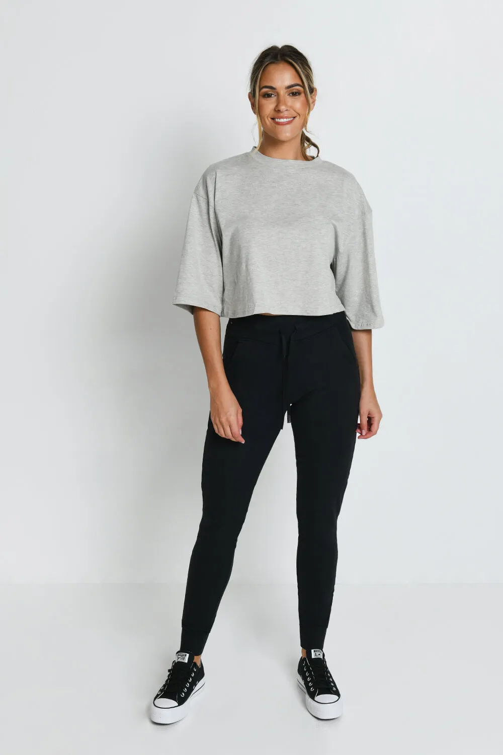 Recharge High Waisted Joggers - Midnight Black
